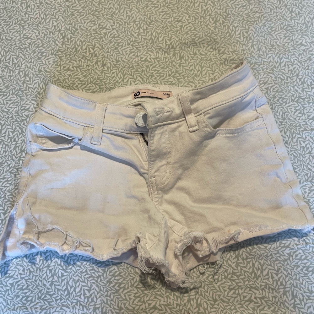 SO white denim shorts